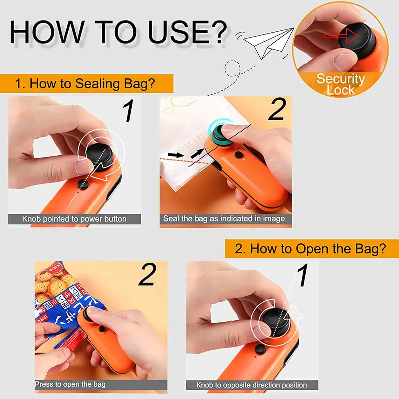 USB Mini Bag Sealer Cutter by Anti Spier