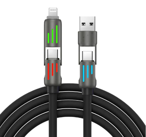 Colorful Four-In-One Fast Charge Cord by Anti Spier