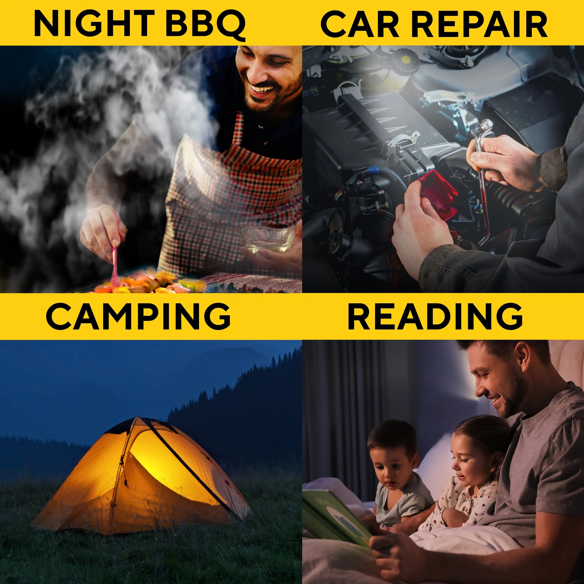 Flexible LED BBQ Grill Lights Set of 2 - The Perfect Grilling Accessories Light with 360-Degree Magnetic Base and Gooseneck - 100% Portable by Anti Spier