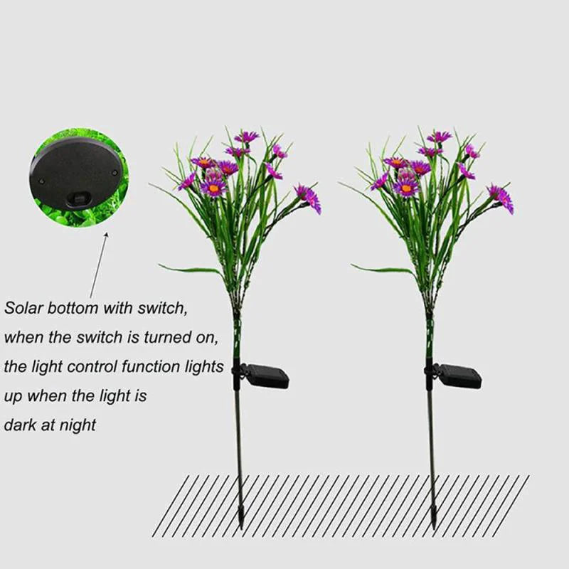 Solar Garden Lights LED Flower Stake Lamp Outdoor Yard Waterproof Patio Decor by Anti Spier