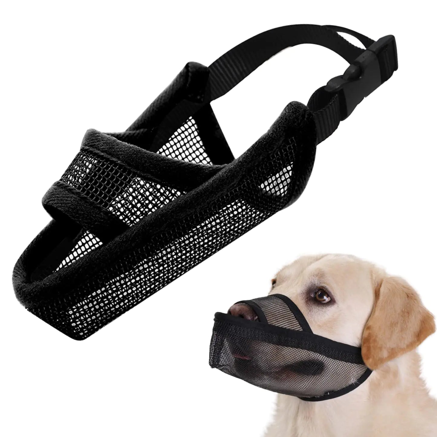 Crazy Felix Nylon Dog Muzzle for Small Medium Large Dogs Air Mesh Breathable and Drinkable Pet Muzzle for Anti-Biting Anti-Barking Licking(BlackL) by Anti Spier