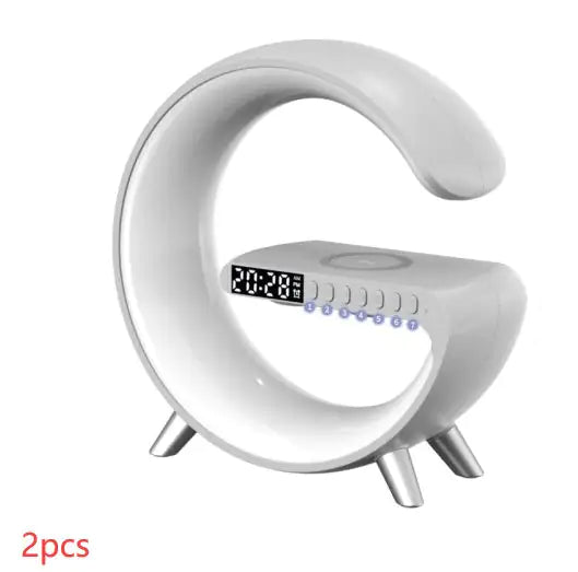 New Intelligent G Shaped LED Lamp Bluetooth Speake Wireless Charger Atmosphere Lamp App Control For Bedroom Home Decor by Anti Spier