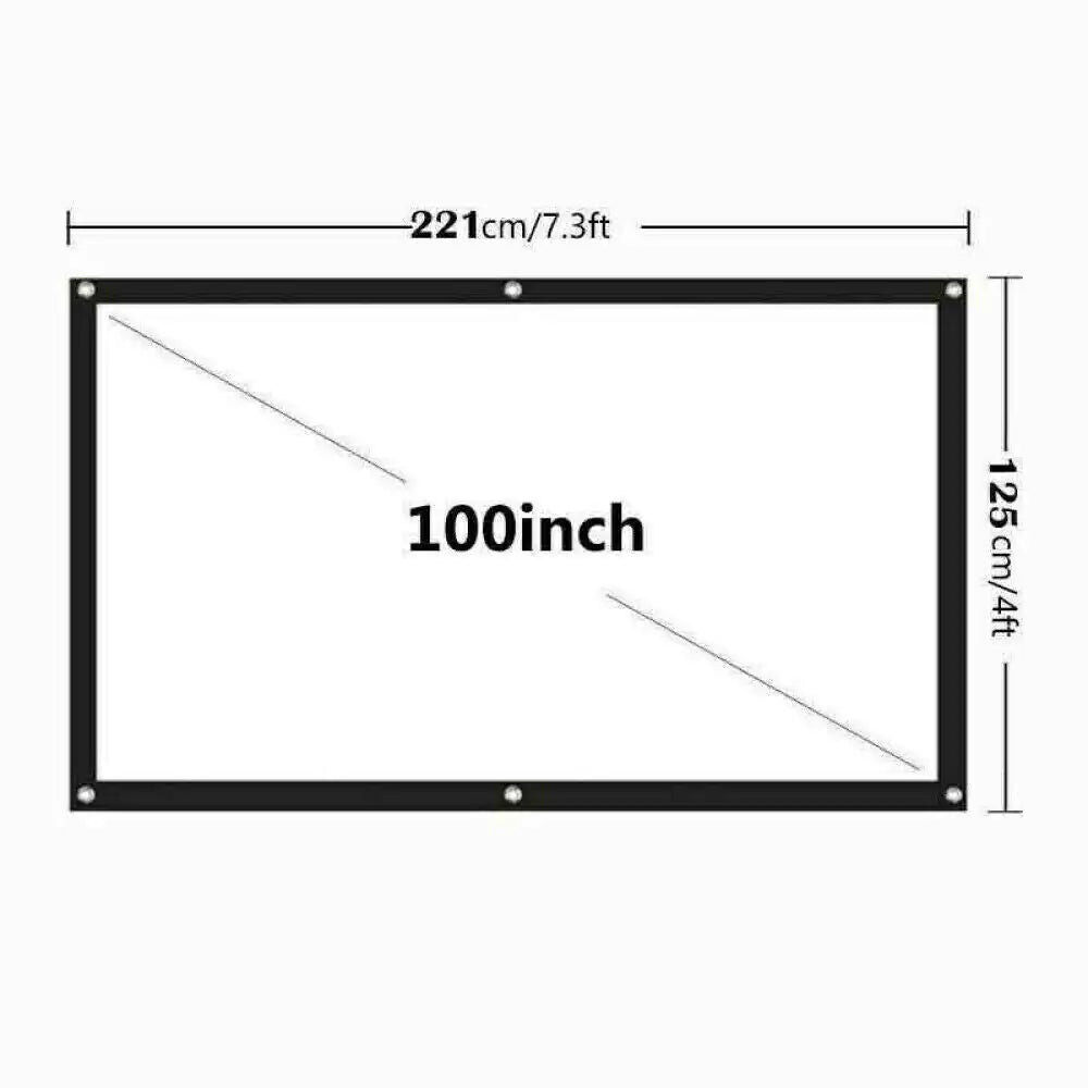 Portable Foldable Projector Screen 16:9 HD Outdoor Home Cinema Theater 3D Movie by Anti Spier