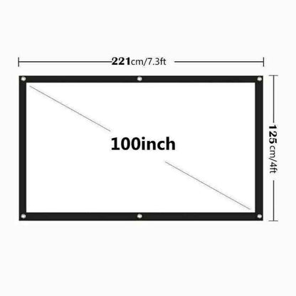 Portable Foldable Projector Screen 16:9 HD Outdoor Home Cinema Theater 3D Movie by Anti Spier