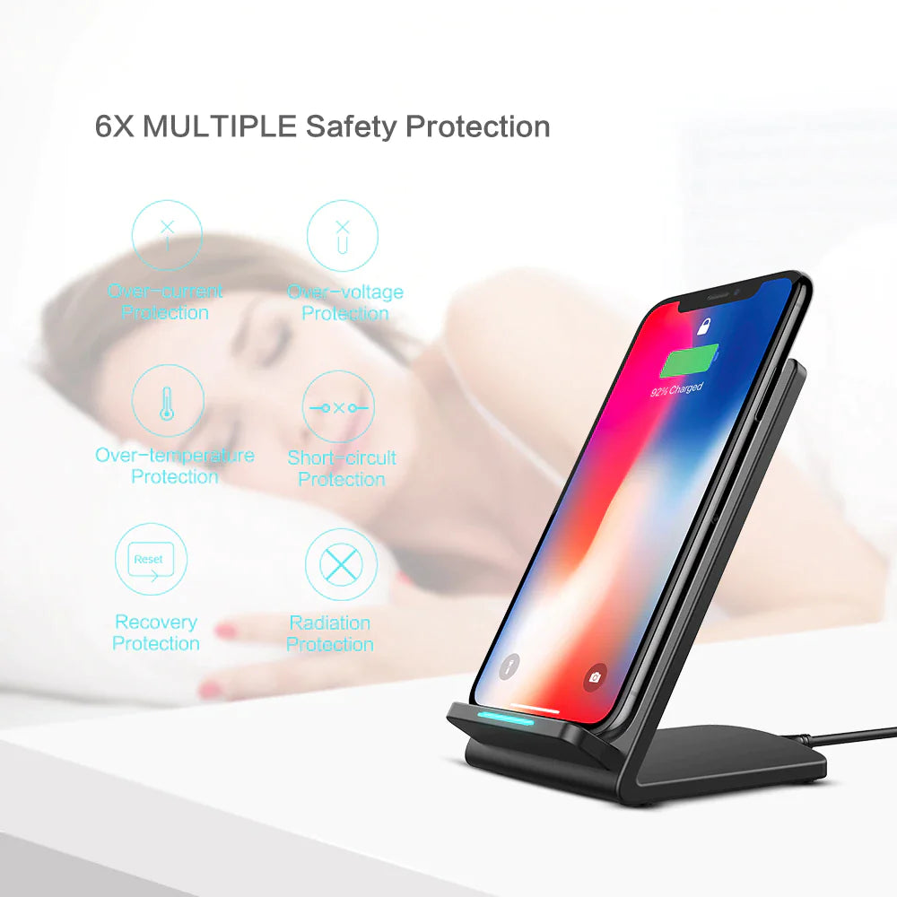 Qi Wireless Fast Charger Charging Pad Stand Dock For Samsung Galaxy iPhone Phone by Anti Spier
