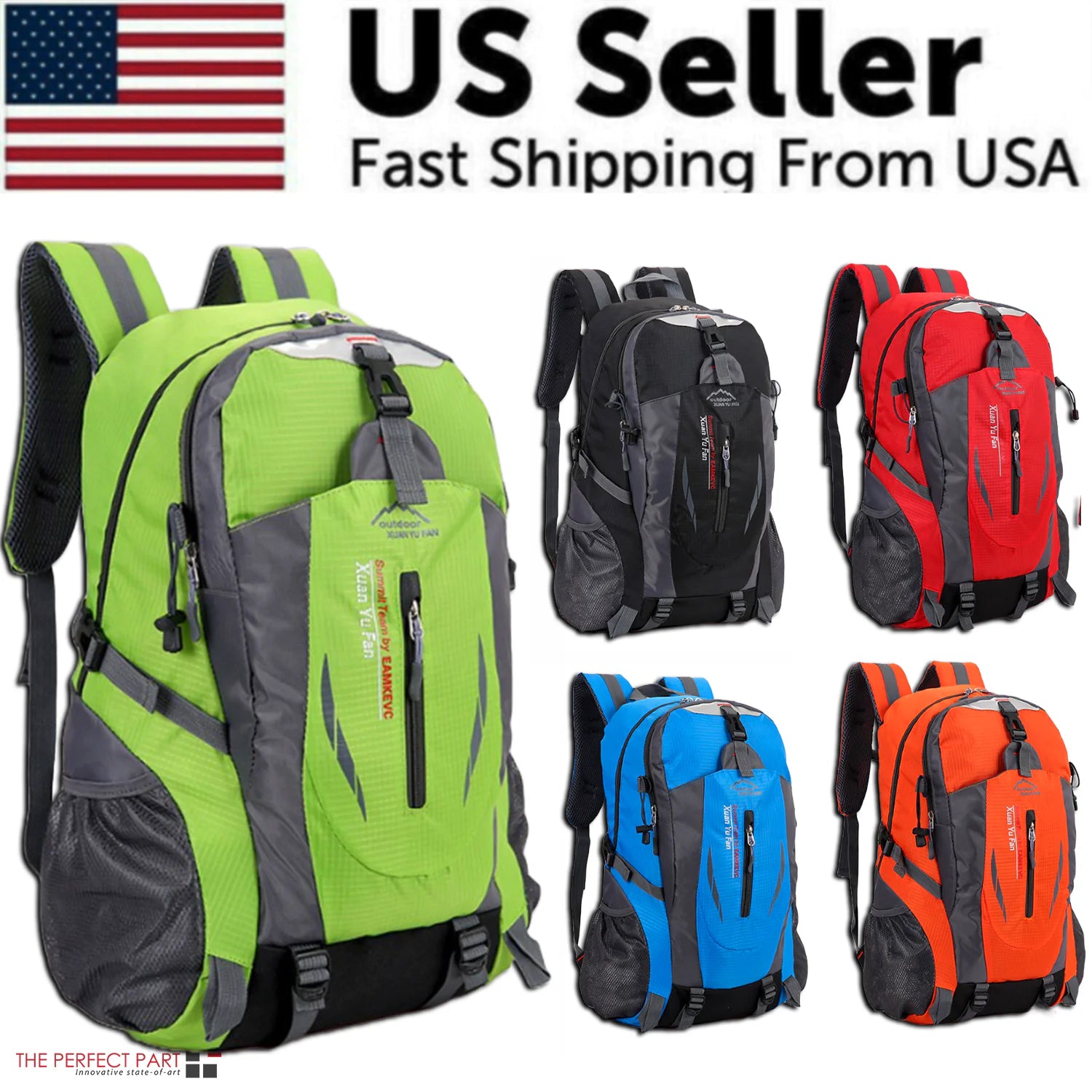 40L Men Women Travel Backpack Rucksack Camping Laptop Hiking School Book Bag USA by Anti Spier