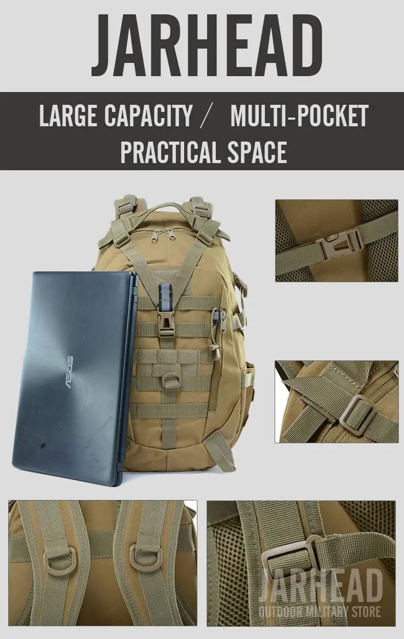 Military Backpack-Waterproof Hiking Survival Reflective Bag by Anti Spier