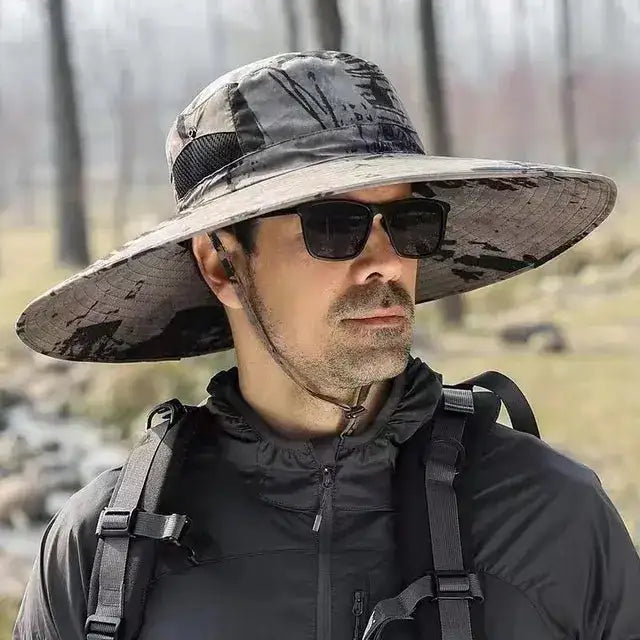 Men's Large Brim Outdoor Sun Hat by Anti Spier