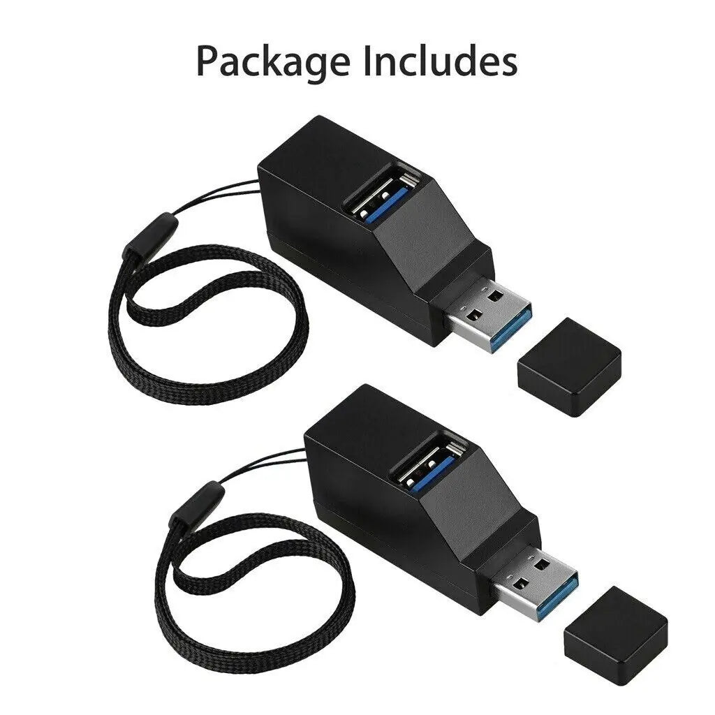 2 Pcs 3 Port USB 3.0 Hub Portable High Speed Splitter Box For PC Notebook Laptop by Anti Spier