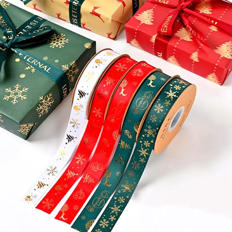 Ribbon Printed Christmas Design Decoration Gift Packing by Anti Spier