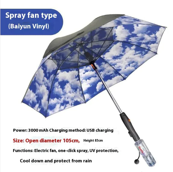 Cooling Spray Sun Umbrella With Fan And Sprinkler by Anti Spier