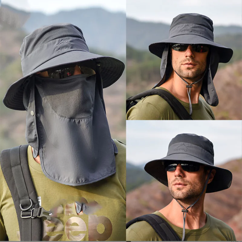 Wide Brim Sun Hat UV Protection Bucket Cap For Hiking Camping Fishing Safari Men by Anti Spier
