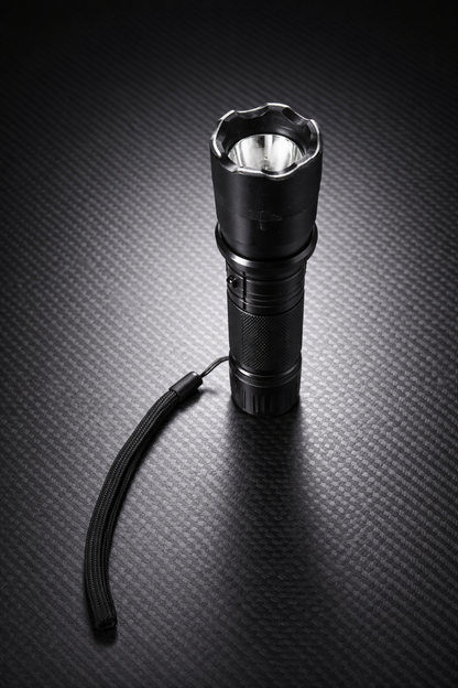 Black Flashlight Stun Shock Rechargeable Super Bright LED with Holster by Anti Spier