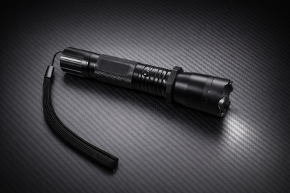 Black Flashlight Stun Shock Rechargeable Super Bright LED with Holster by Anti Spier