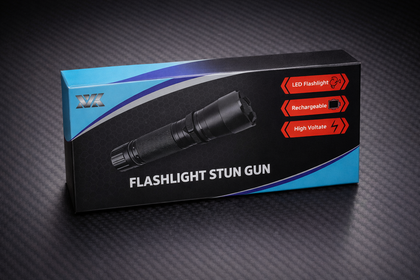 Silver Safety Flashlight Stun Shock Rechargeable Super Bright LED with Holster by Anti Spier
