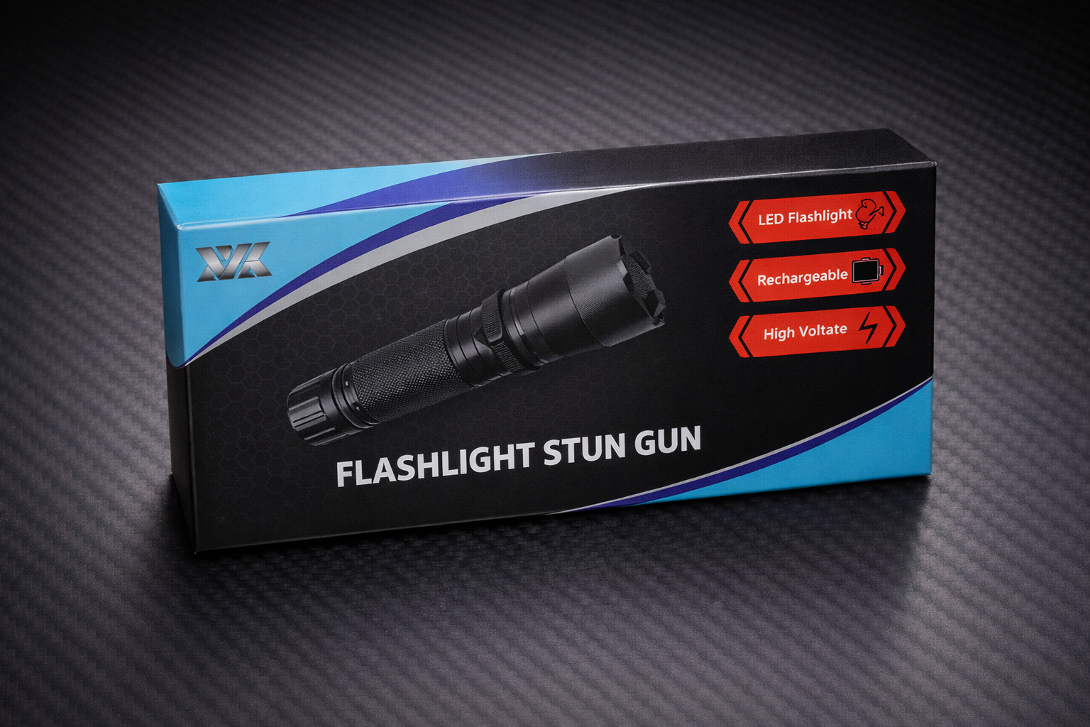 Silver Safety Flashlight Stun Shock Rechargeable Super Bright LED with Holster by Anti Spier