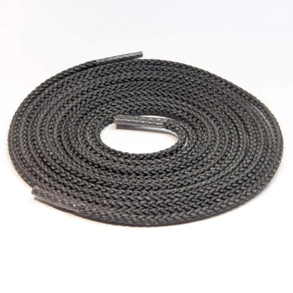 IRONLACE Unbreakable Round Bootlaces - Indestructible, Waterproof & Fire Resistant Boot & Shoe Laces 96-Inch Black by Anti Spier