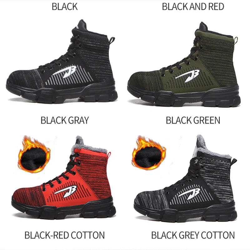 Men's Winter Safety Work Boots - Steel Toe Waterproof Insulated Construction Boots by Anti Spier