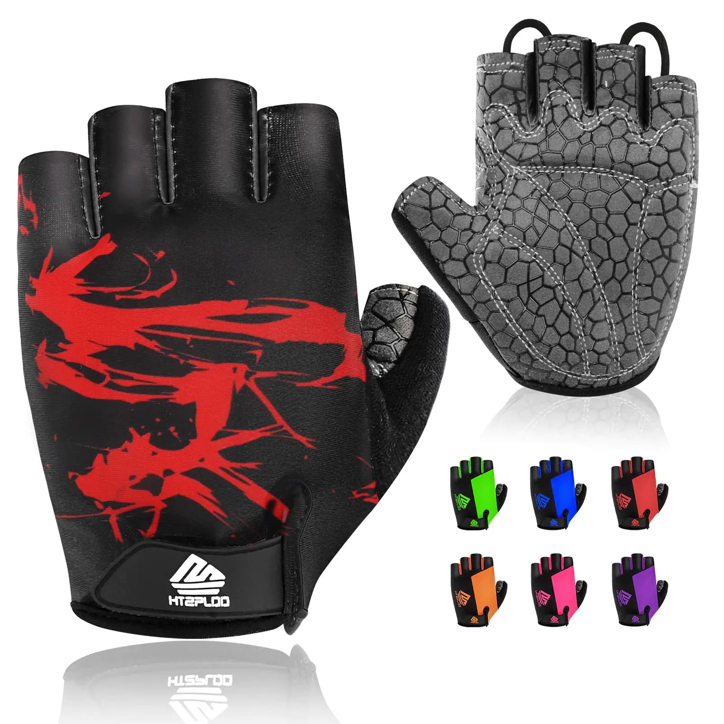 Bike Gloves Cycling Gloves Biking Gloves Bicycle Gloves for Men Women with Anti-Slip Shock-Absorbing Pad,Light Weight Half Finger Gloves for Cycling Workout Training Outdoor Black&gray X-Large by Anti Spier