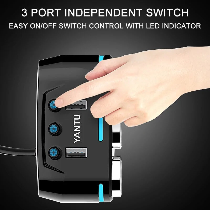 12V-24V Car splitter Cigarette Lighter Socket Plug Dual USB Charger Adapter by Anti Spier