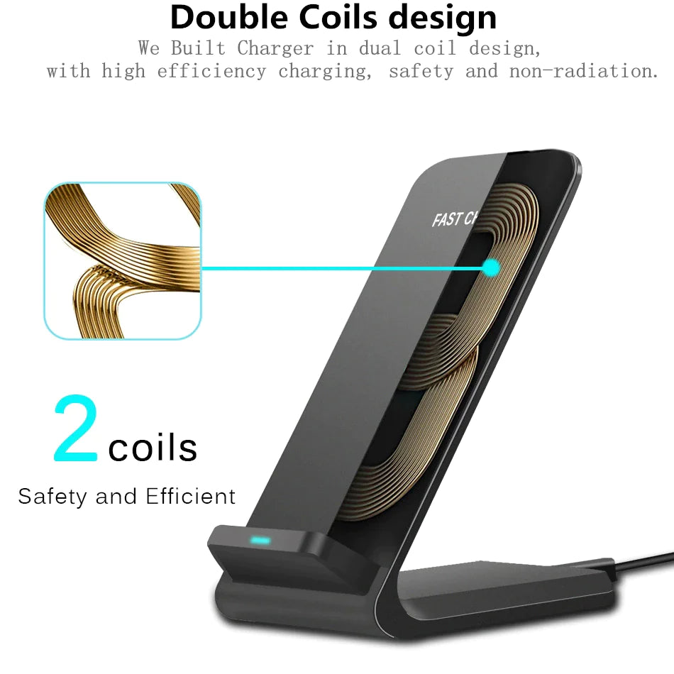Qi Wireless Fast Charger Charging Pad Stand Dock For Samsung Galaxy iPhone Phone by Anti Spier