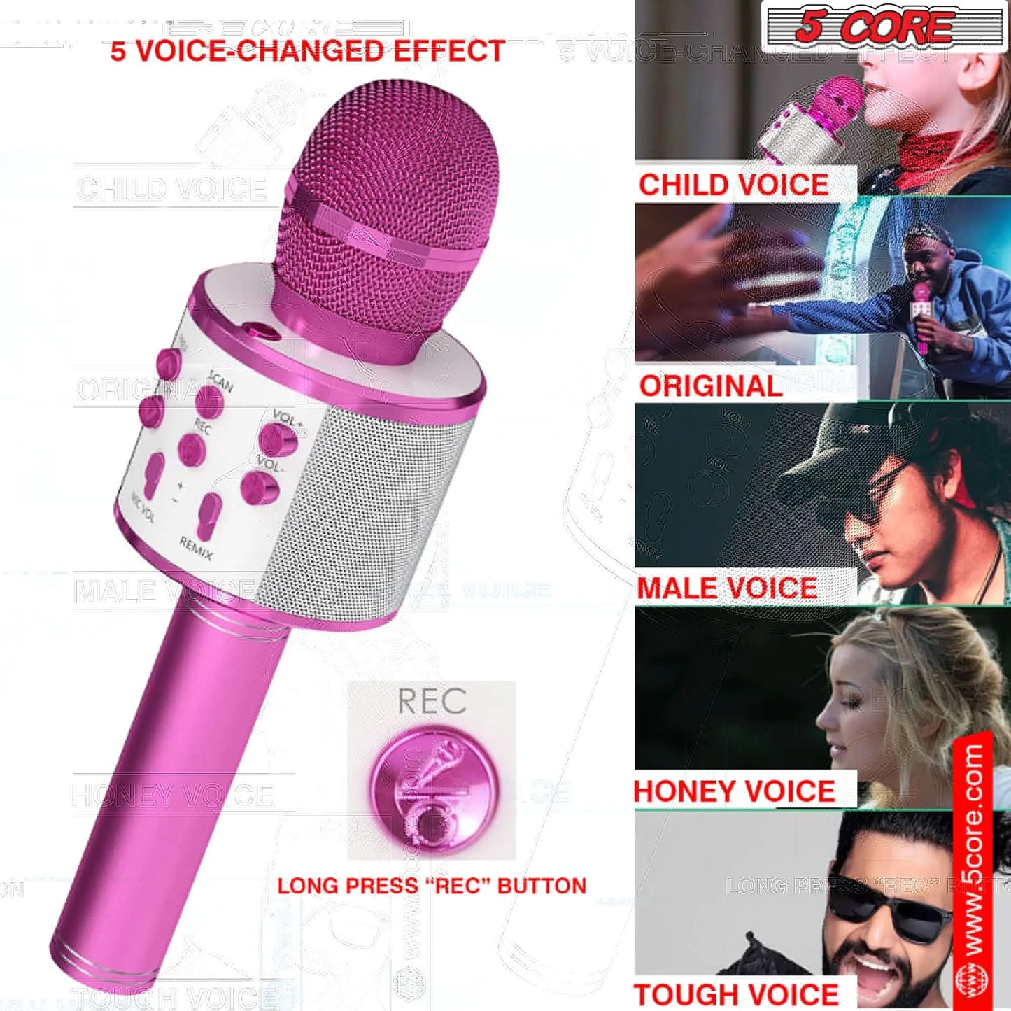 5Core Wireless Karaoke Microphone Bluetooth Mic Portable Handheld Microfonos Inalambricos by Anti Spier