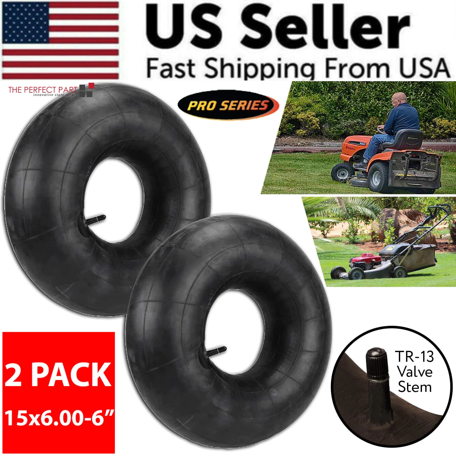 2PCS 15x6.00-6 Lawn Mower Tire Inner Tubes 15X6-6, 15X6x6, 15/6x6 TR13 Valve ATV by Anti Spier