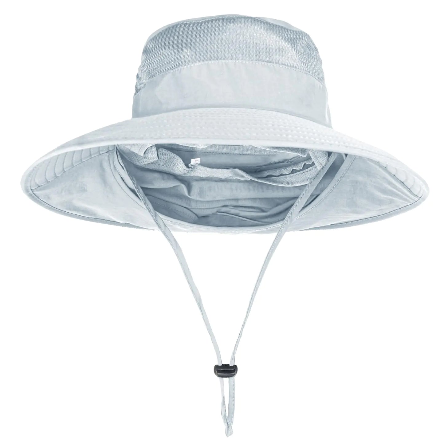 Sun Hats for Men Women Fishing Hat UPF 50+ Breathable Wide Brim Bucket Hats Summer UV Protection Safari Hat with Neck Flap Black/Light Grey 2 by Anti Spier