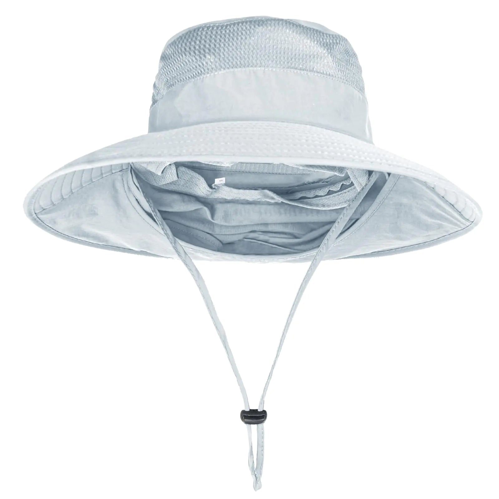 Sun Hats for Men Women Fishing Hat UPF 50+ Breathable Wide Brim Bucket Hats Summer UV Protection Safari Hat with Neck Flap Black/Light Grey 2 by Anti Spier