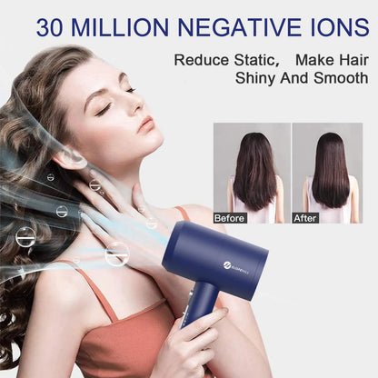 Slopehill Professional Ionic Hair Dryer, Powerful 1800W Fast Drying Low Noise Blow Dryer with 2 Concentrator Nozzle 1 Diffuser Attachments for Home Salon Travel (Prussian Blue) Prussian Blue by Anti Spier