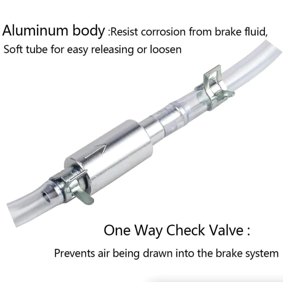 Car Motorcycle Clutch Brake Bleeder Hose One Way Valve Tube Bleeding Tool Set US by Anti Spier