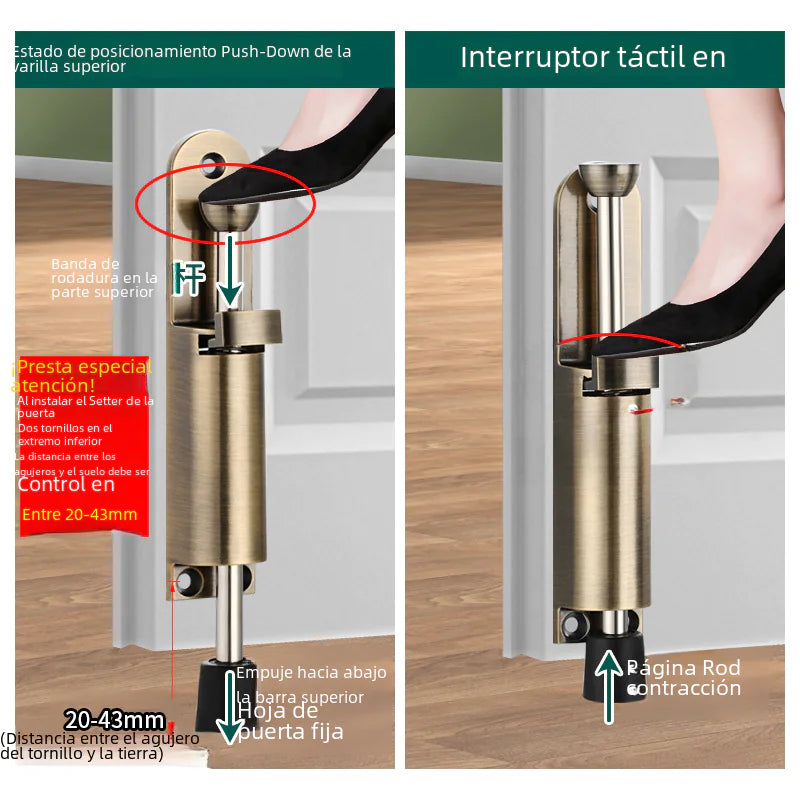 Invisible Foot-operated Door Stopper and Holder by Anti Spier