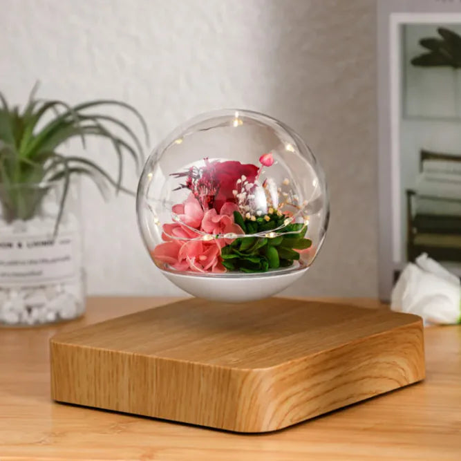 Home Desk Decoration Magnetic Levitation Perpetual Flower Ornament by Anti Spier
