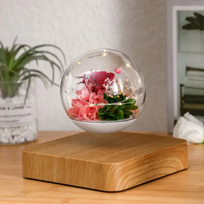 Home Desk Decoration Magnetic Levitation Perpetual Flower Ornament by Anti Spier