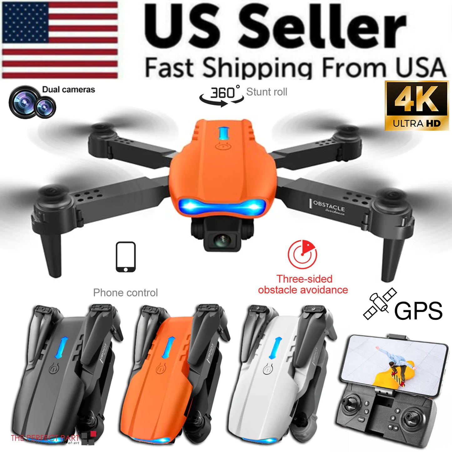 Drones Quadcopter 5G 4K GPS Drone X Pro with HD Dual Camera WiFi FPV Foldable RC by Anti Spier