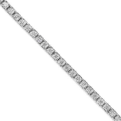 14K White Gold 2.0 Cttw Miracle Set Round-Cut Lab Grown Diamond Illusion 7" Tennis Bracelet (F-G Color, VS2-SI1 Clarity) by Anti Spier