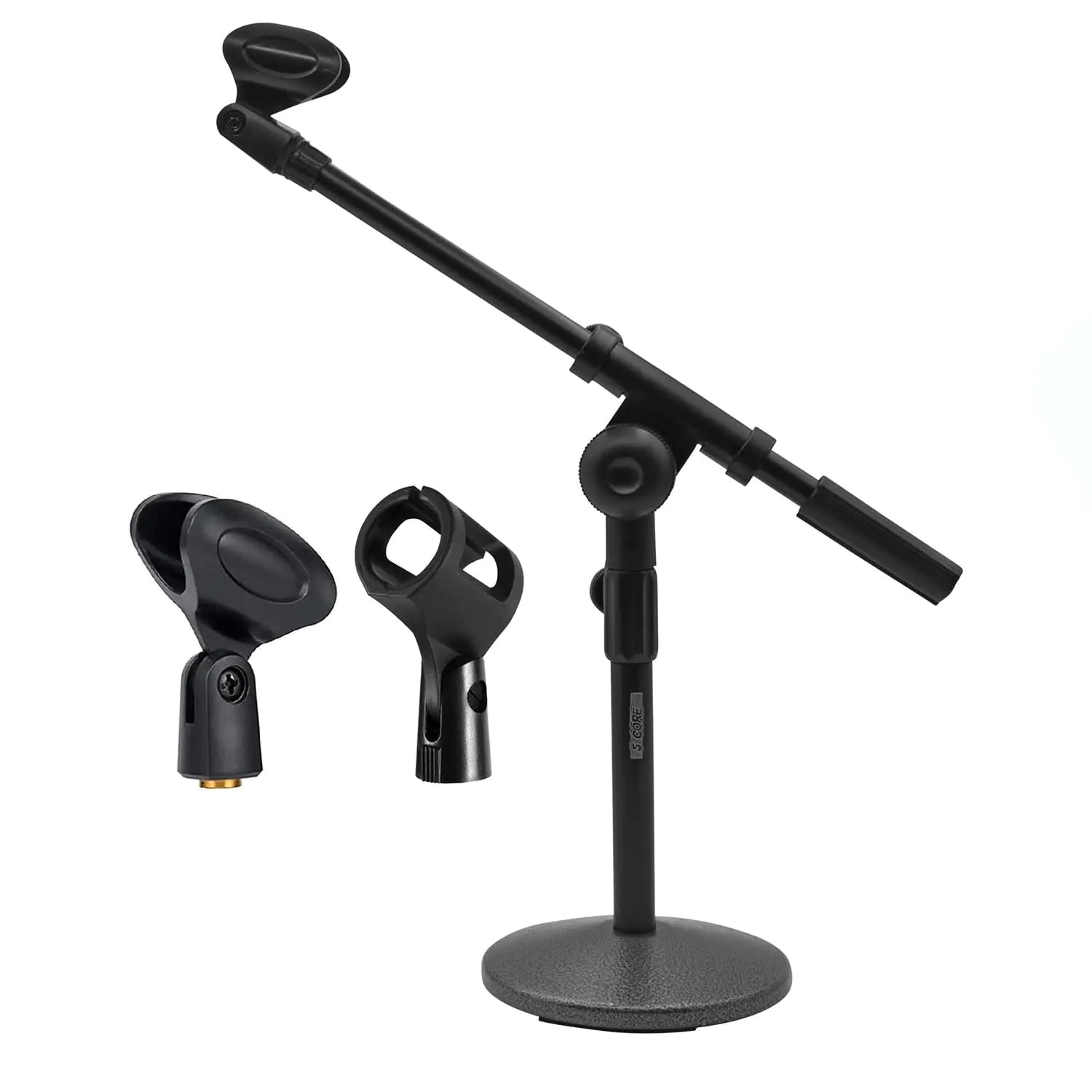 5Core Round Base Desktop Mic Stand Universal Desk Microphone Holder Table Top Stands BLACK by Anti Spier
