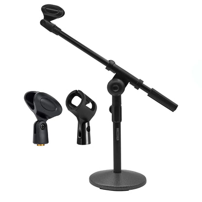 5Core Round Base Desktop Mic Stand Universal Desk Microphone Holder Table Top Stands BLACK by Anti Spier
