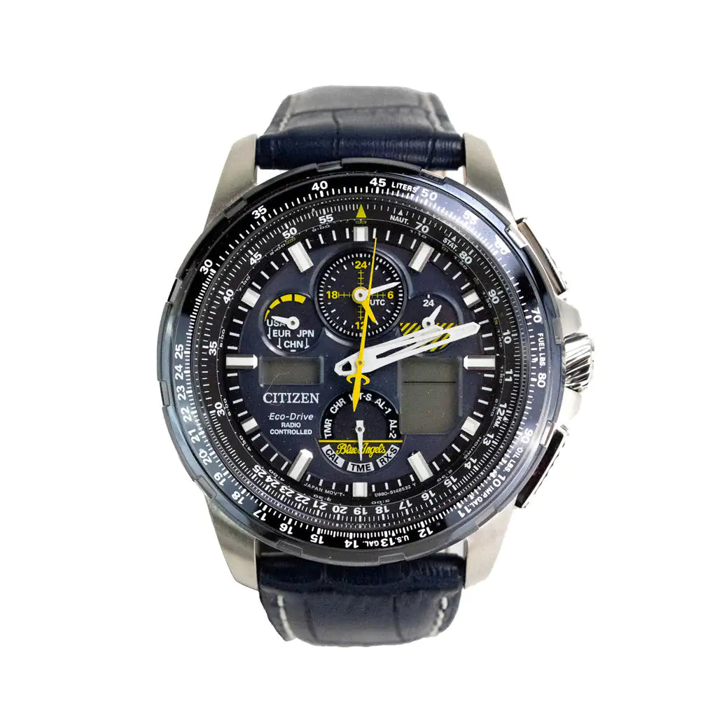 Citizen Blue Angels Skyhawk AT Crocodile Print Strap Watch by Anti Spier