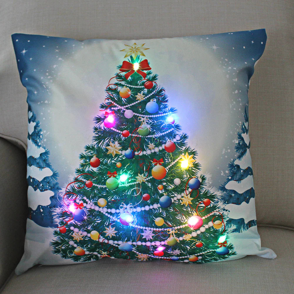 Super Soft Plush Christmas LED Lantern Pillowcase by Anti Spier