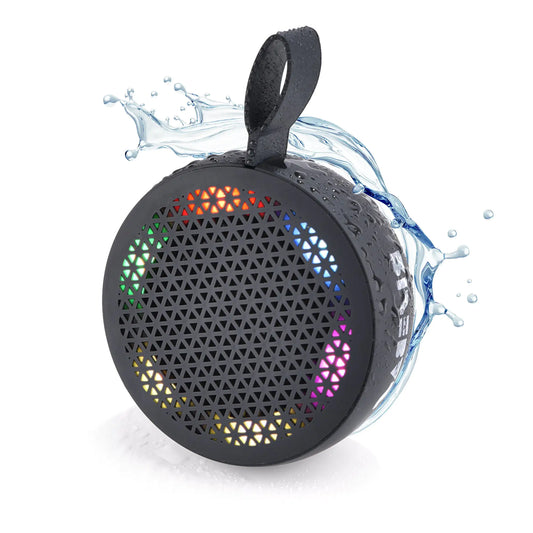 RISEBASS Water Resistant Bluetooth Shower Speaker, Handsfree Portable Speakerphone Control Buttons with LED Light, True Wireless Stereo for Bathroom, Kitchen, Hiking, Kayak, Beach, Gifts by Anti Spier