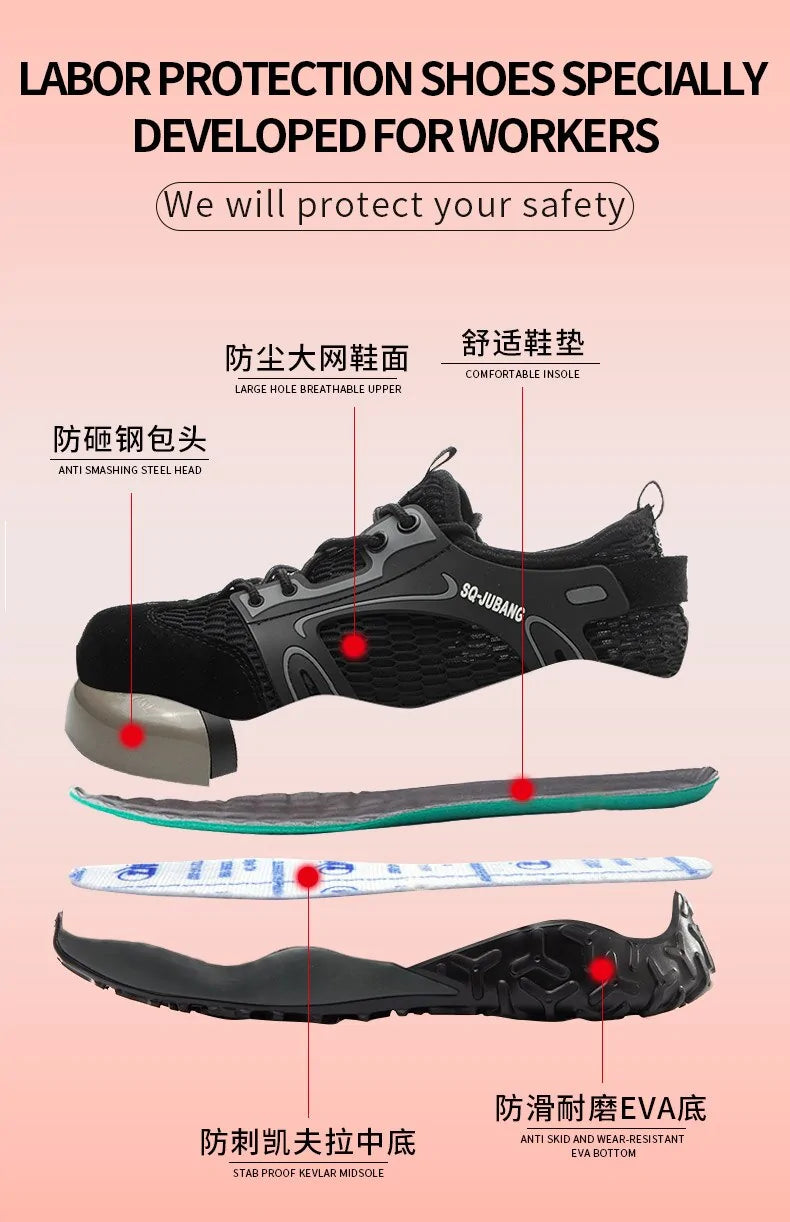 Anti-collision and Anti-smashing Breathable Safety Shoes by Anti Spier