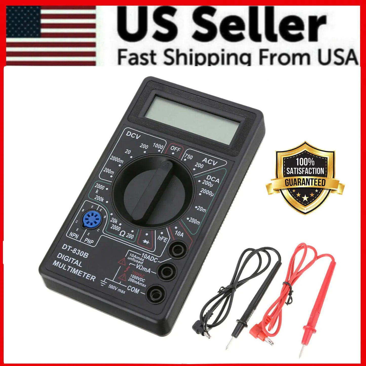 7 Fn Digital Multimeter AC DC Voltage Volt 10 Amp Current Resistance Ohm Meter by Anti Spier