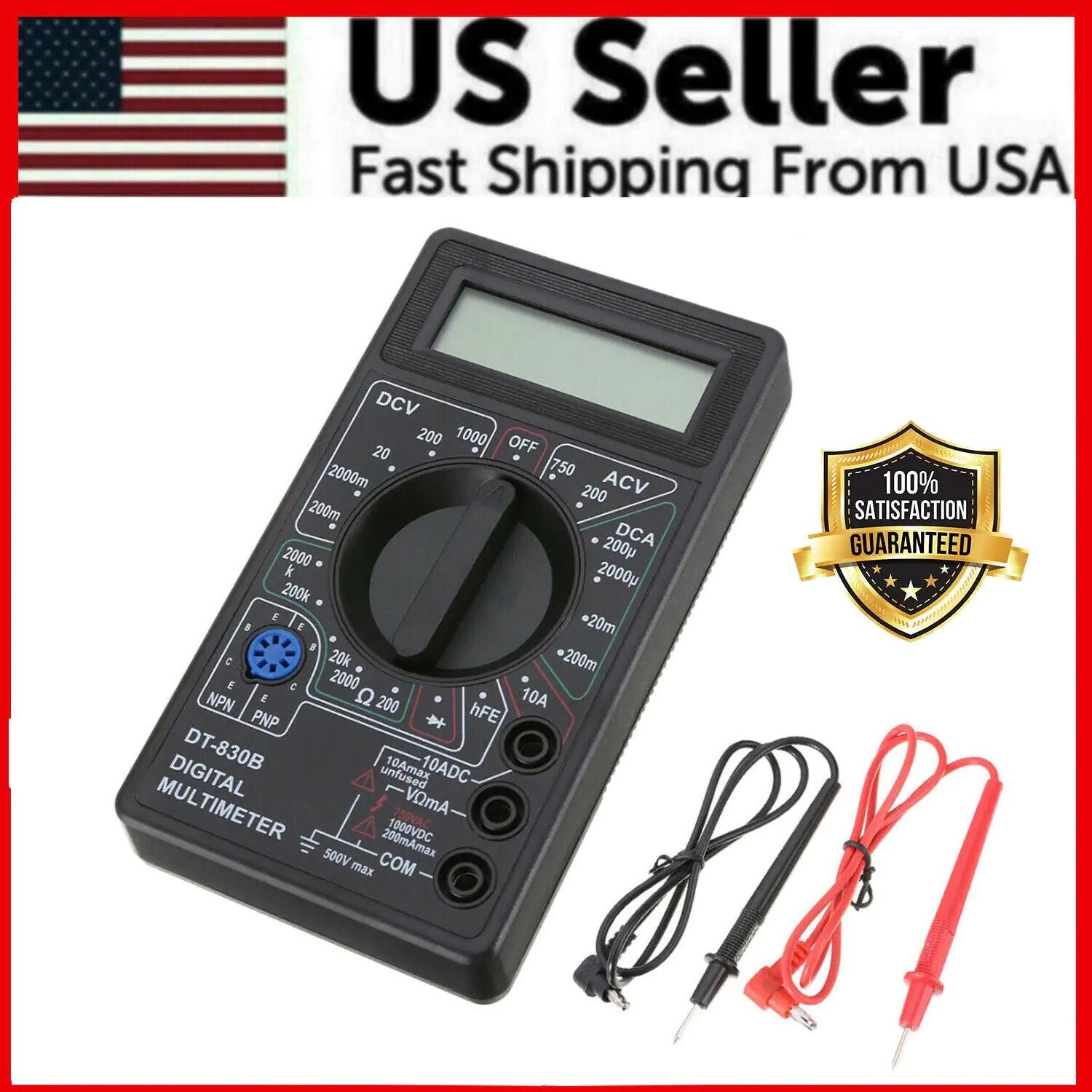 7 Fn Digital Multimeter AC DC Voltage Volt 10 Amp Current Resistance Ohm Meter by Anti Spier