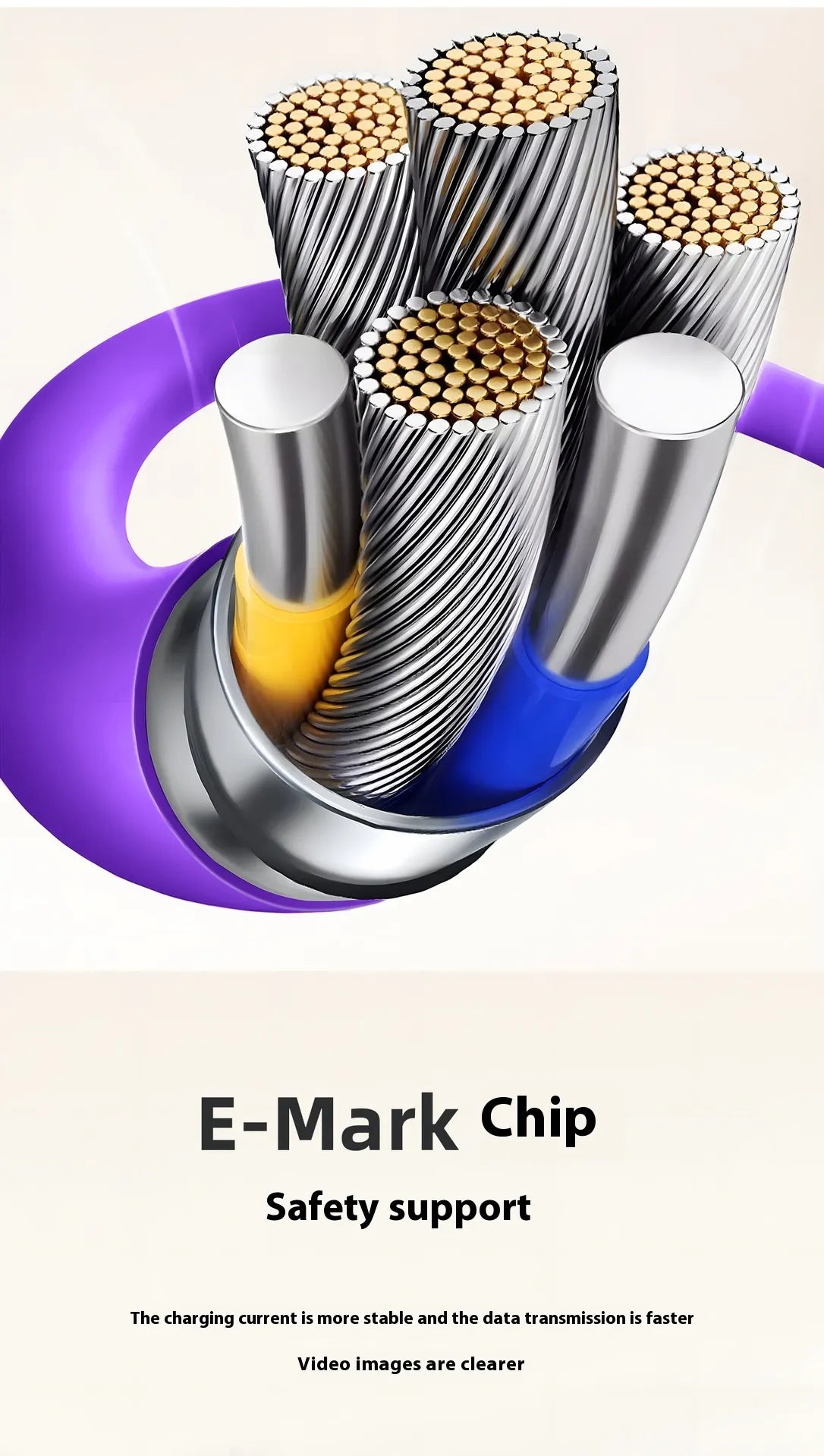 Colorful Four-In-One Fast Charge Cord by Anti Spier