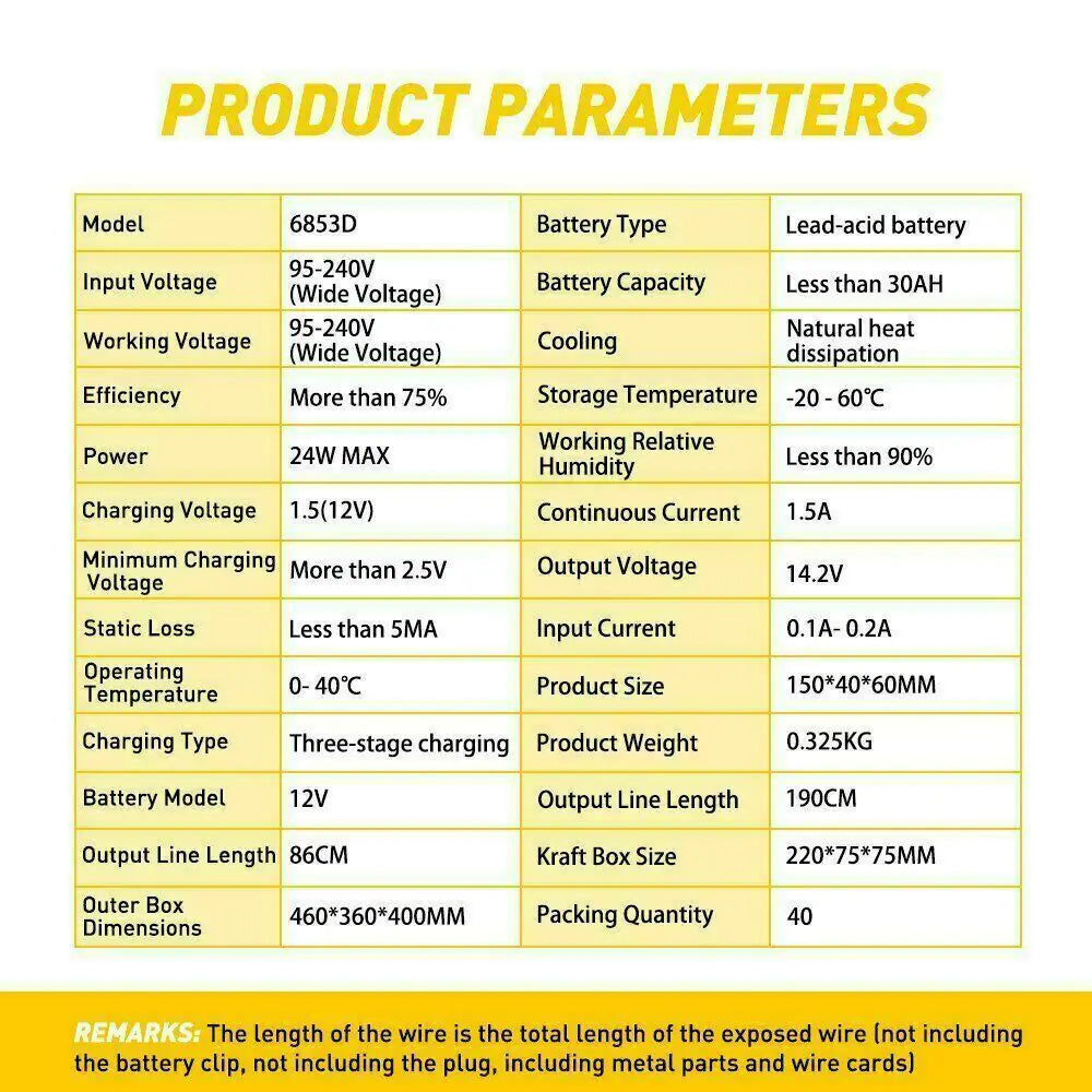 1500mAh Automatic Smart Battery Charger 12V Portable Car Auto Trickle Maintainer by Anti Spier