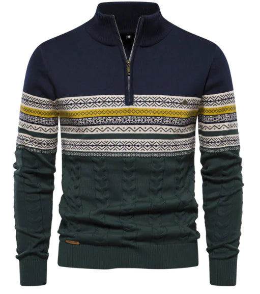 Men's Stand-up Collar Half-Zip Sweater by Anti Spier