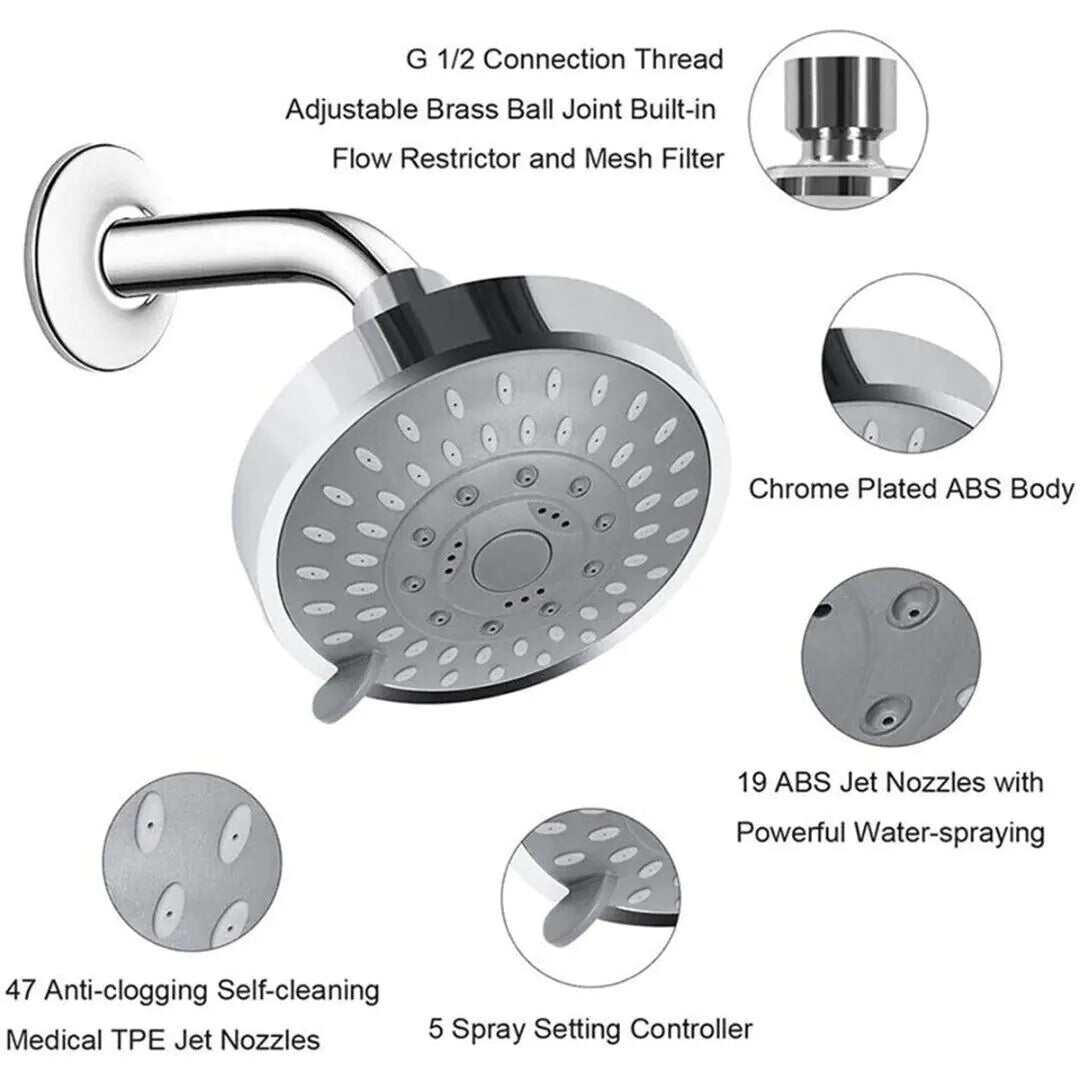 Shower Heads Handheld Spray High Pressure Adjustable Showerhead Top Spray Bath by Anti Spier