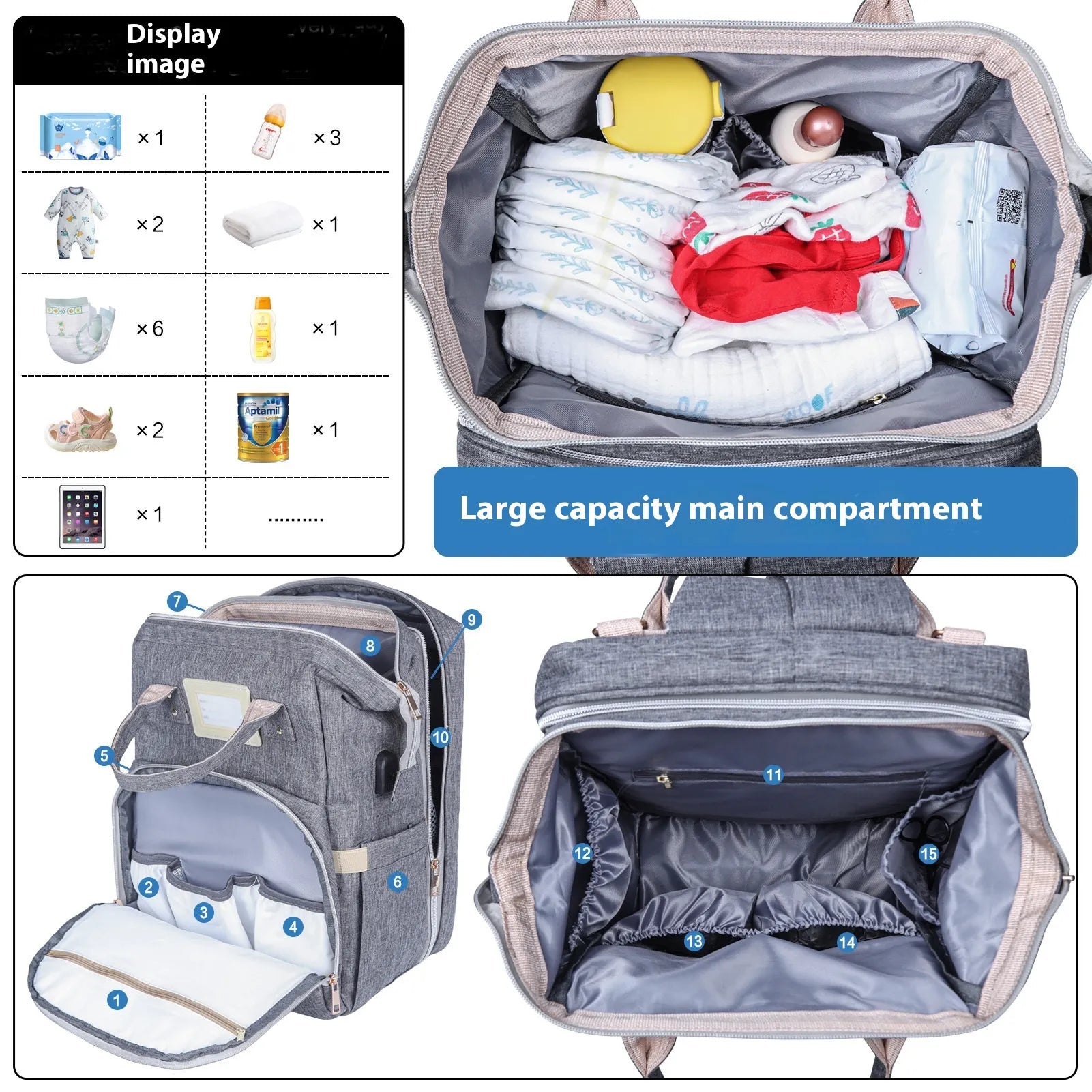 Large Multifunctional Mummy Backpack by Anti Spier