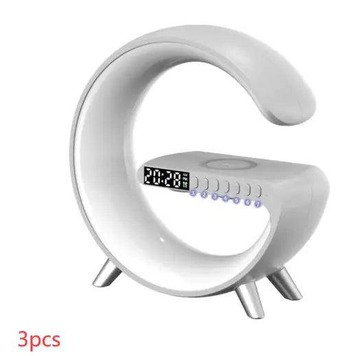 New Intelligent G Shaped LED Lamp Bluetooth Speake Wireless Charger Atmosphere Lamp App Control For Bedroom Home Decor by Anti Spier